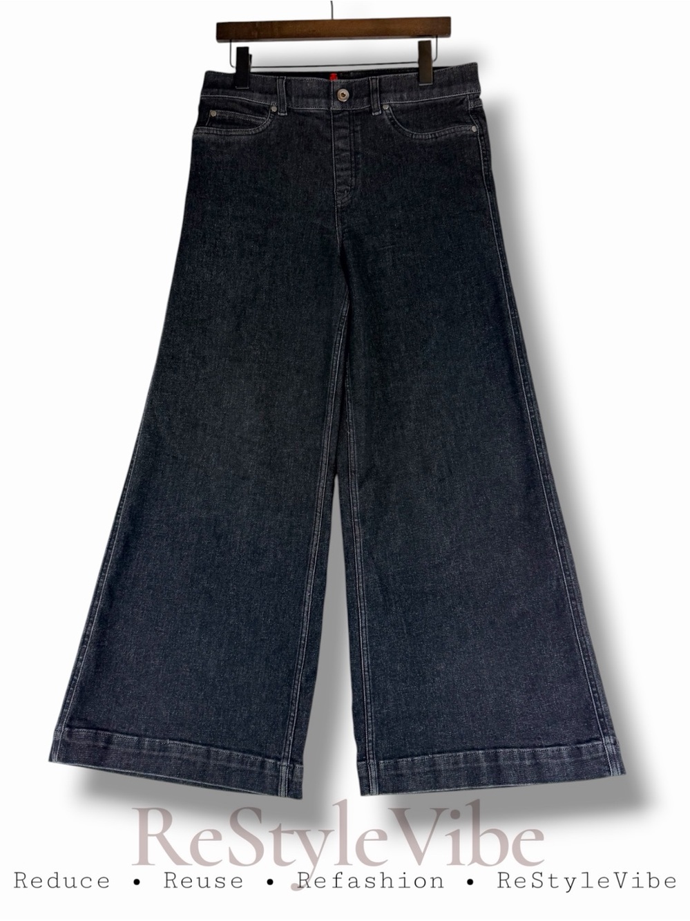 SPANX Women’s Size XL Denim Jeans Wide Leg High Rise Style Fit Stretch